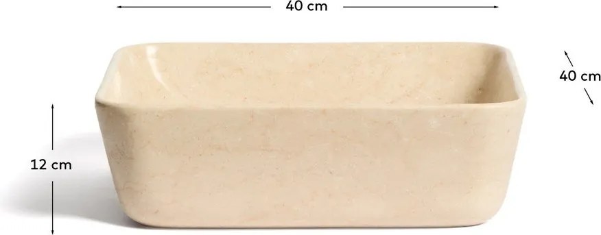 Bézs kő mosdókagyló 40x40 cm Darnen – Kave Home