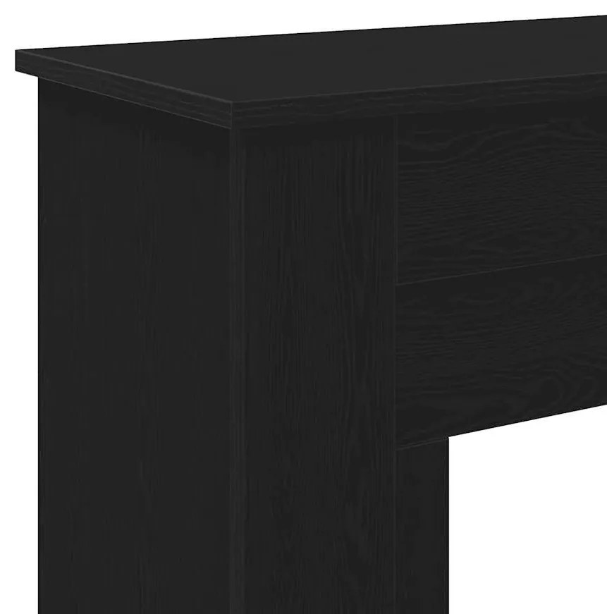 fekete tölgy színű szerelt fa kandallóburkolat 90x30x90 cm