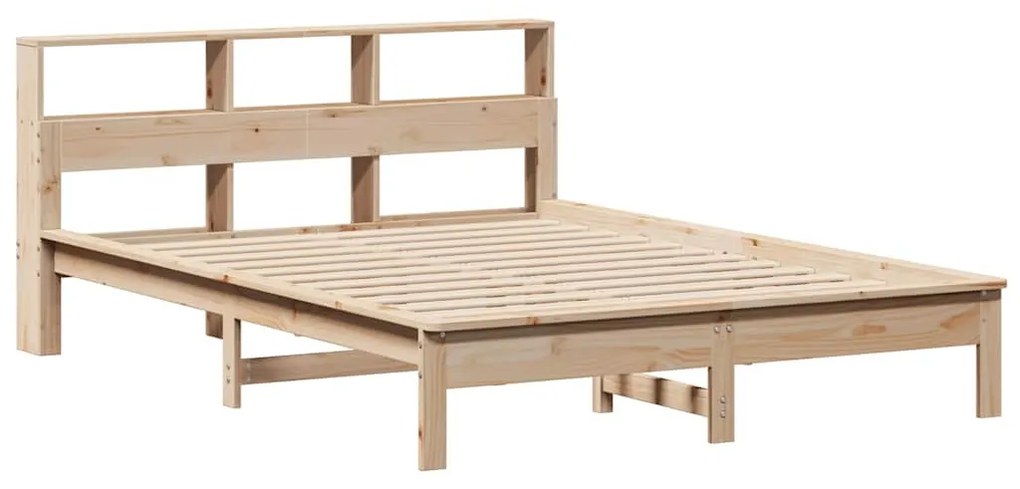 tömör fenyőfa könyvespolcos ágy matrac nélkül 120 x 200 cm