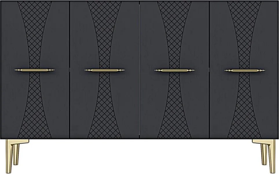 Slim komód, antracit, 120 cm