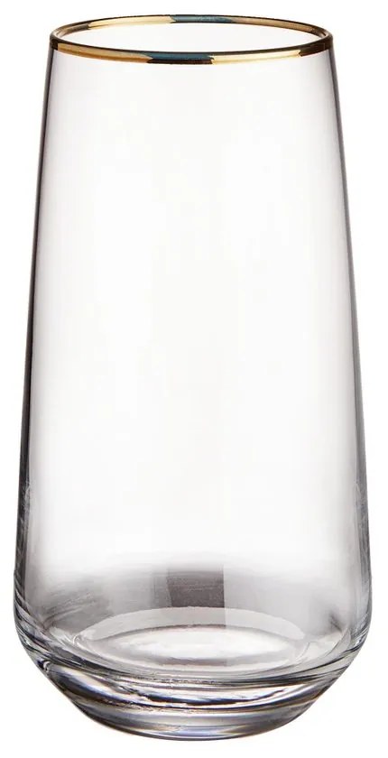 TOUCH OF GOLD long drink pohár aranyszegéllyel, 480 ml, 6 db-os készlet