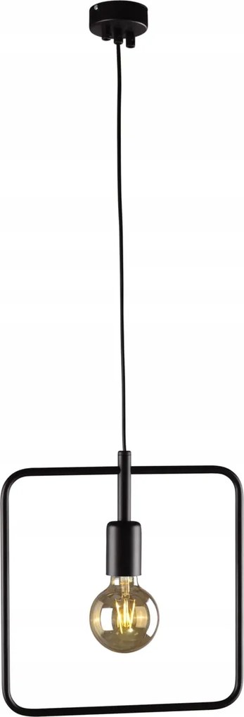 Függő lámpa fekete négyzet alakú fém keret étkezőbe az asztal fölé Kaja