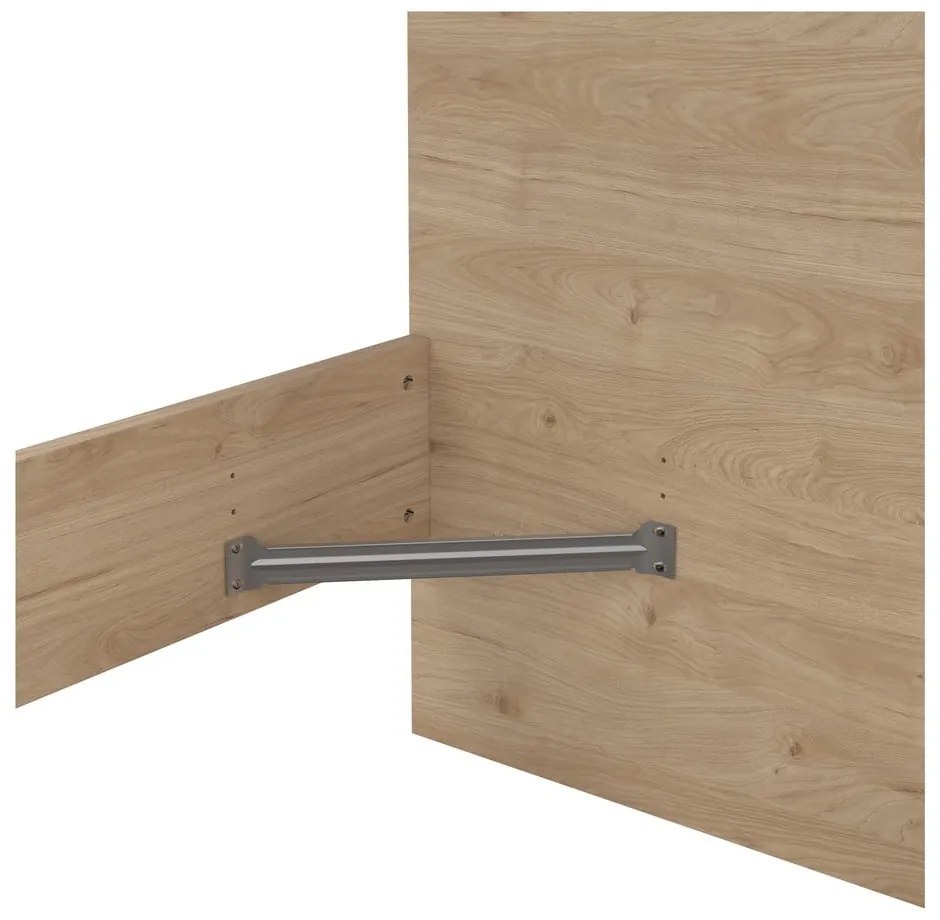 Natúr színű franciaágy tölgyfa dekorral 160x200 cm Naia – Tvilum