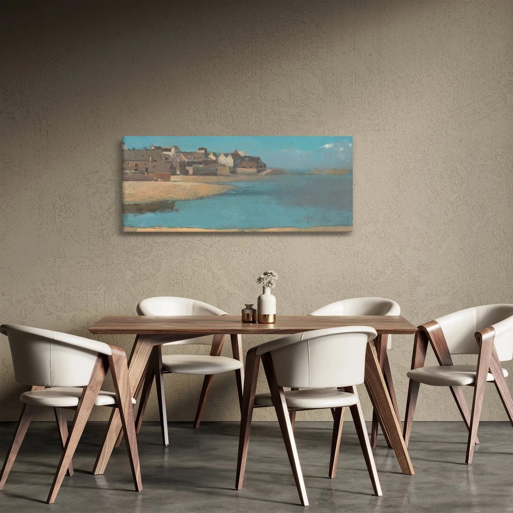 Kép - Odilon Redon, Village by the Sea in Brittany, reprodukciók (120x50 cm)