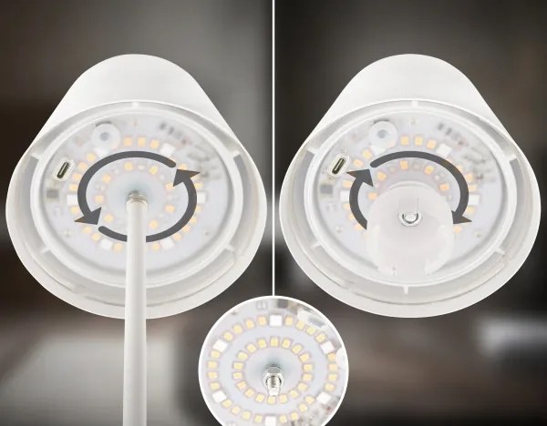 Briloner 7510016 - LED RGBW dimmelhető asztali lámpa CALIDA 2,5W/5V IP44 1200 mAh fehér