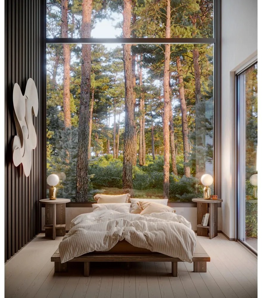 Barna borovi fenyő egyszemélyes ágy ágyráccsal 120x200 cm Japan – Karup Design