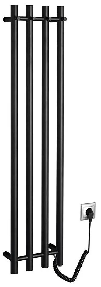 Sapho - Elektromos törölközőszárító PAPINADO 85W/230V 120 cm matt fekete