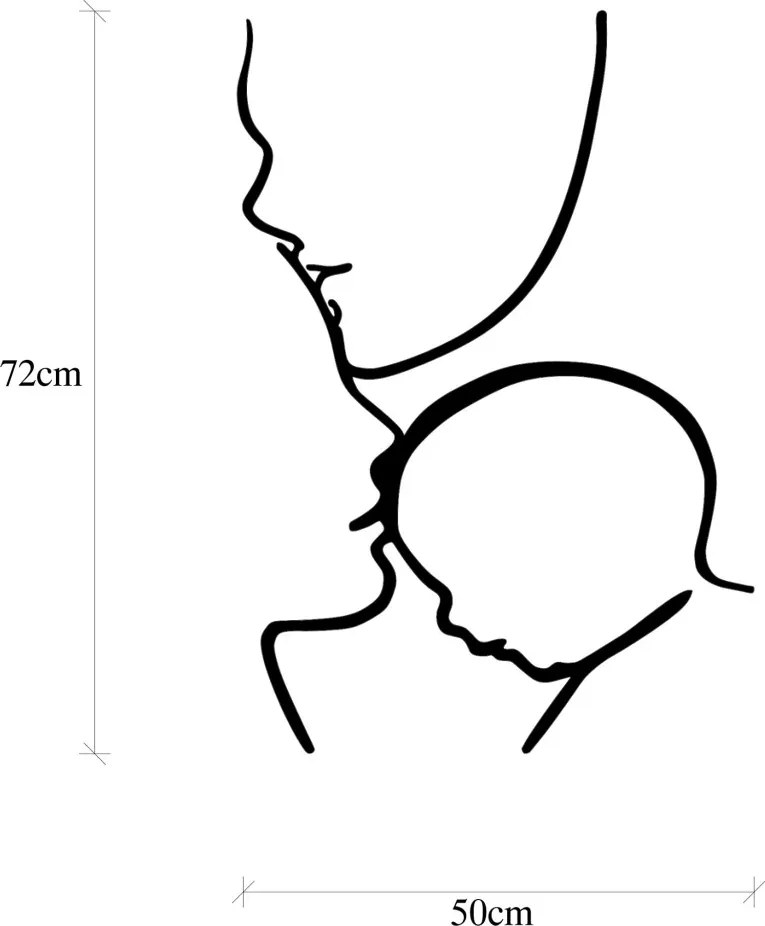 Family fém fali dekoráció, 72×0,15 cm