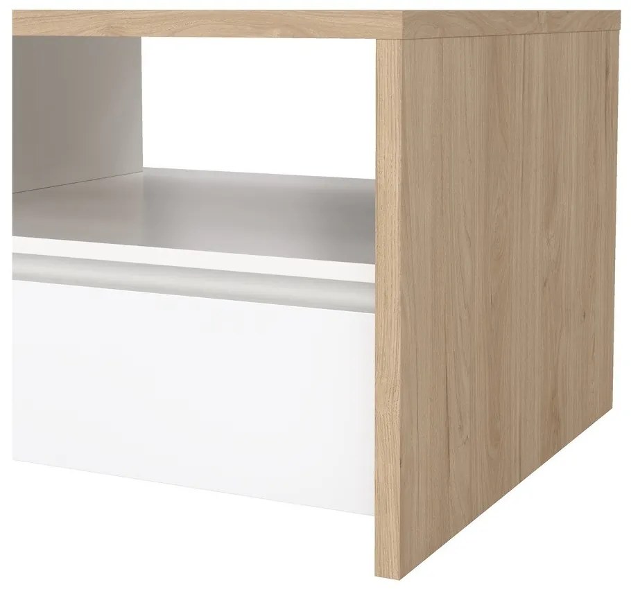 Fehér-natúr színű dohányzóasztal 60x120 cm Next – Tvilum