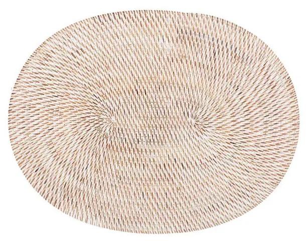 Fehér rattan tányéralátét, 30 x 40 cm - Tiseco Home Studio
