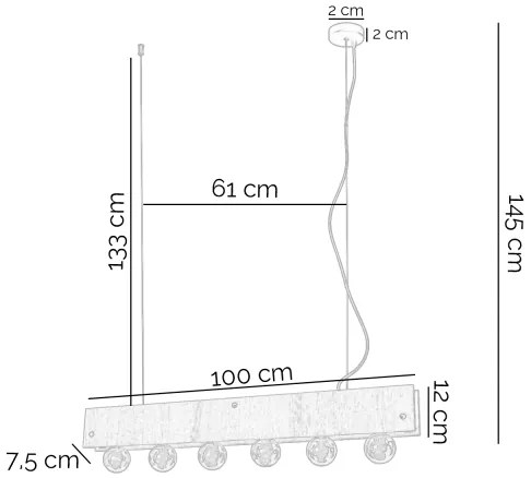 ONLI - Csillár zsinóron ARGO 6xE27/22W/230V bézs