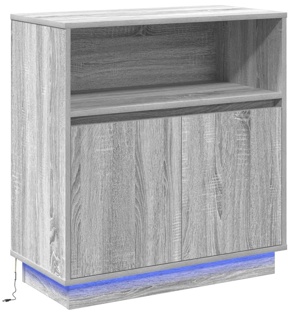 LED-es szekrény Szürke Sonoma 71x34,5x75 cm Mérnöki fa