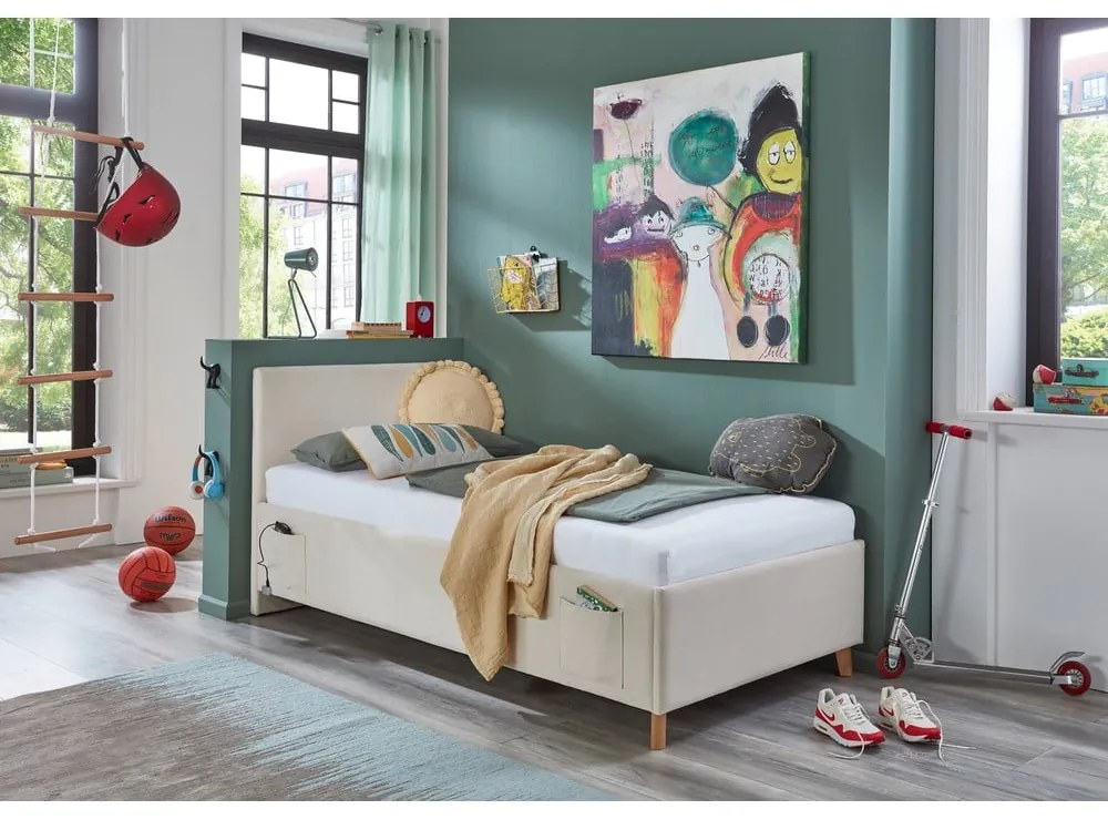 Bézs ágyneműtartós gyerekágy 90x200 cm Cool – Meise Möbel