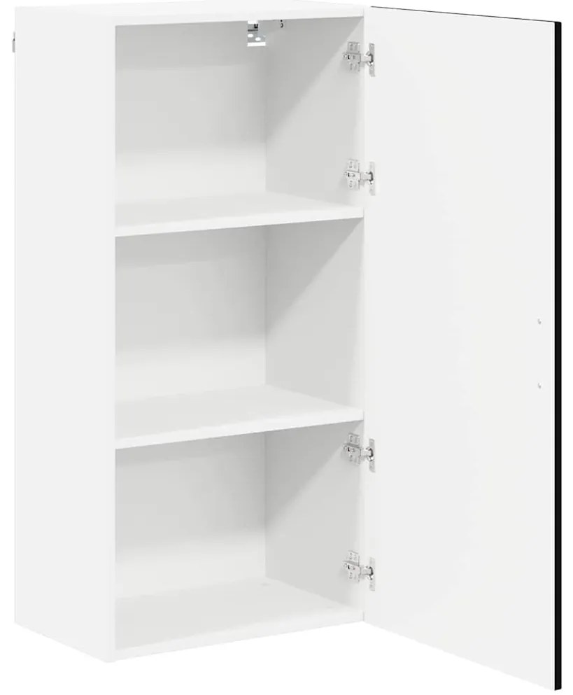 Fali konyhaszekrény polcokkal Fekete 50 x 31 x 100 cm Faanyag