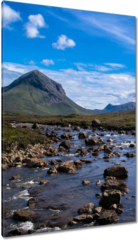 Vászonkép 80x120 Kő folyó Hegyek