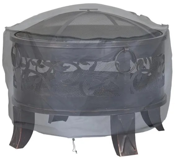 Szürke tűzrakó fedél 93x58 cm