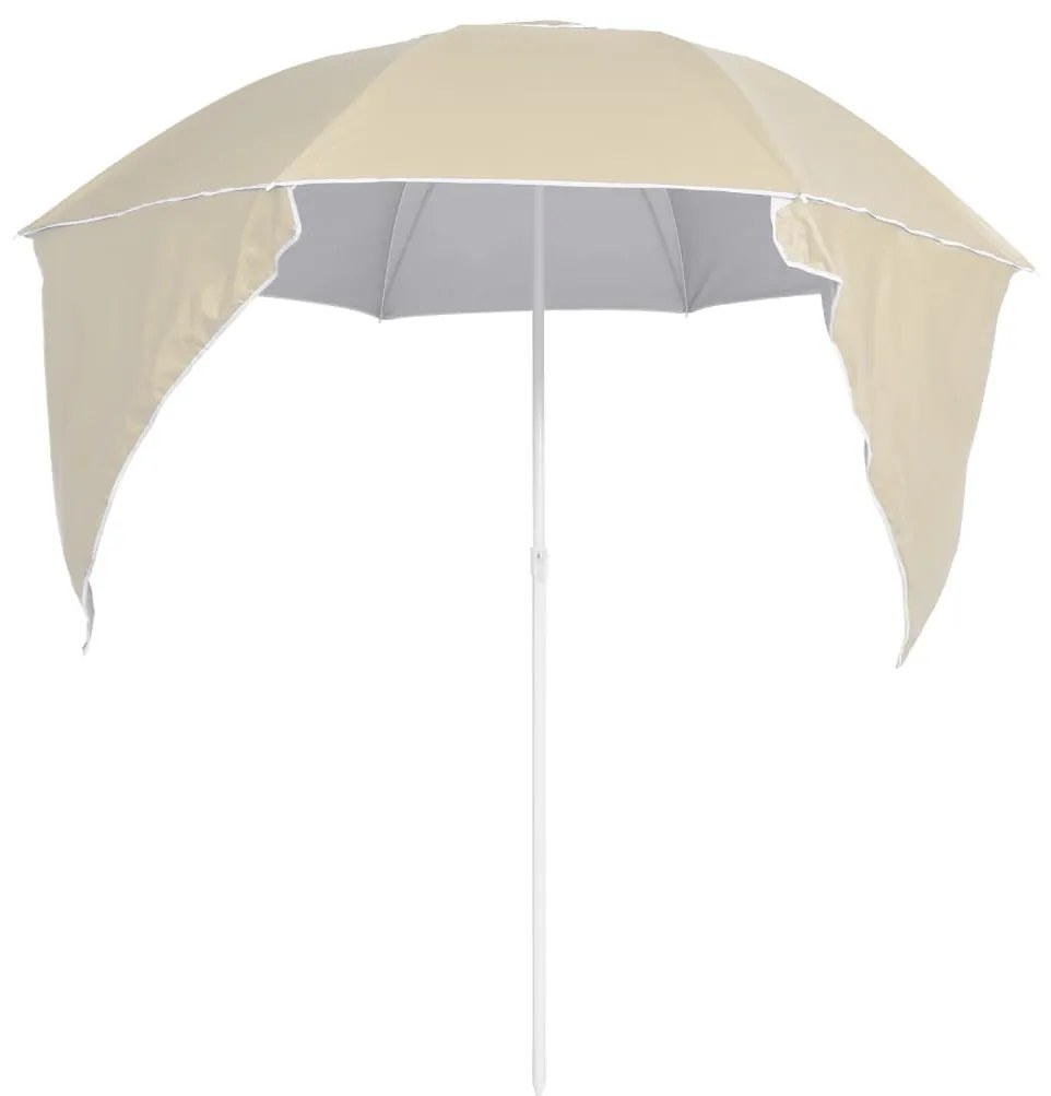 Homokszínű strandnapernyő oldalfalakkal 215 cm