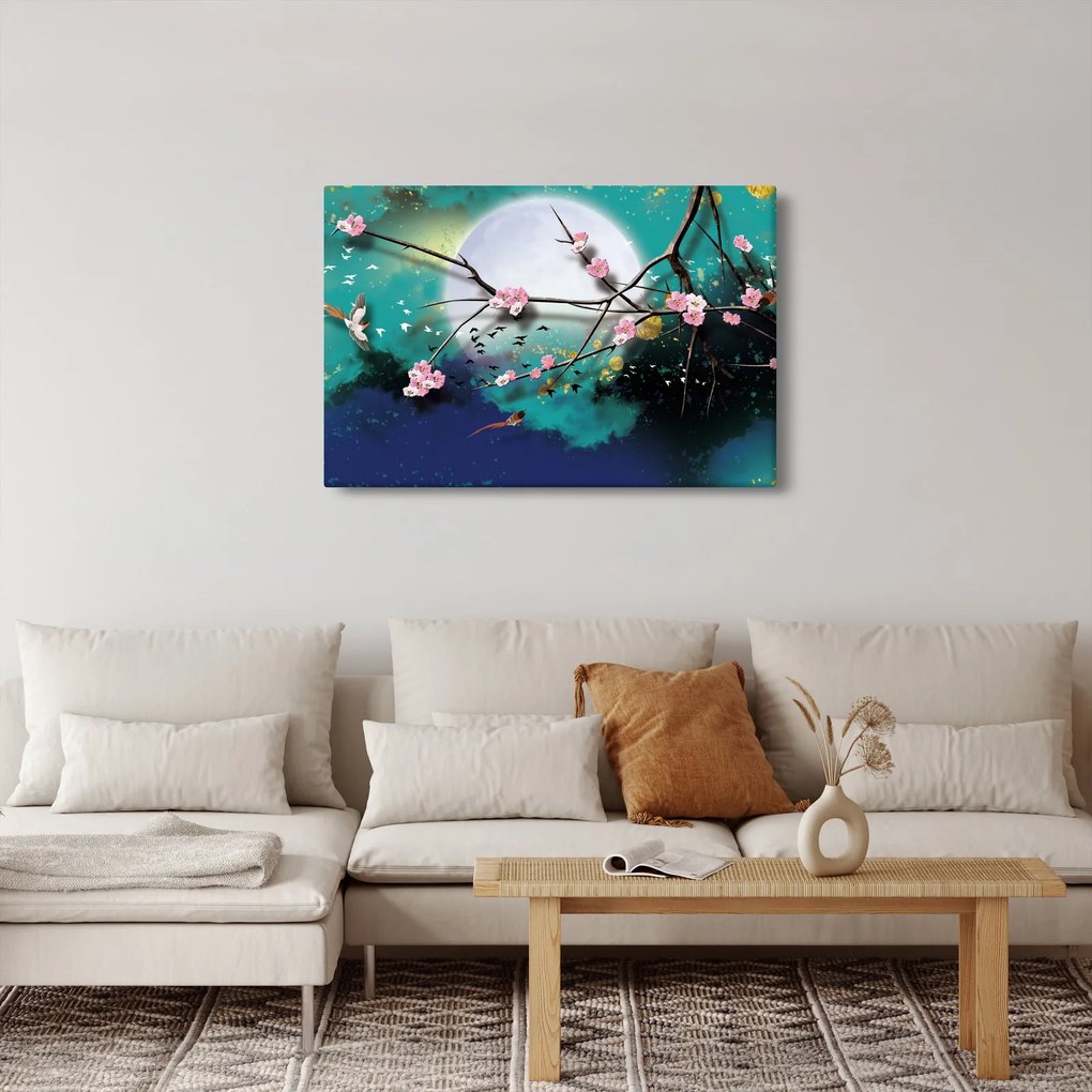 Kép - Fa, grafika (90x60 cm)