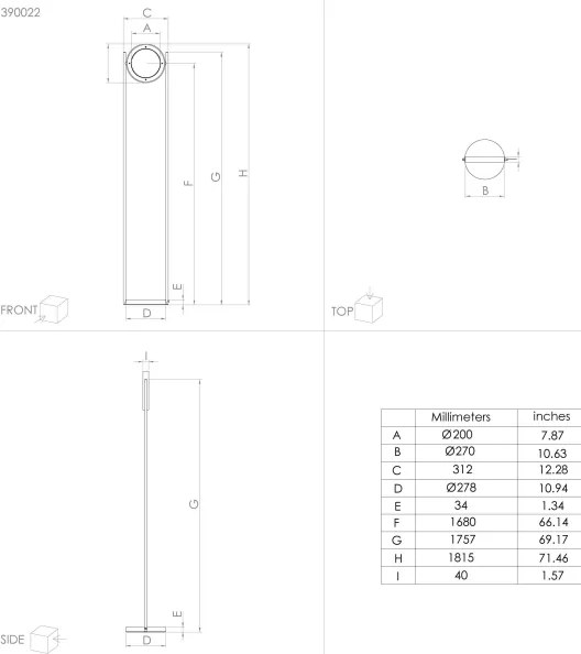 Eglo 390022 - LED Dimmelhető állólámpa MONTEFANO LED/20W/230V 3000K