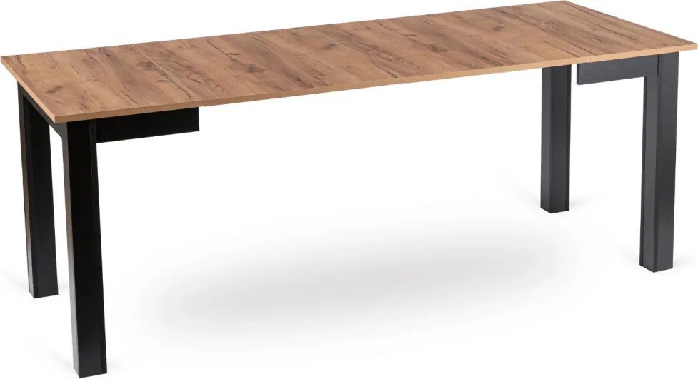 Kihúzható étkezőasztal 80–200 cm méretben, craft tölgy/fekete színben BEN