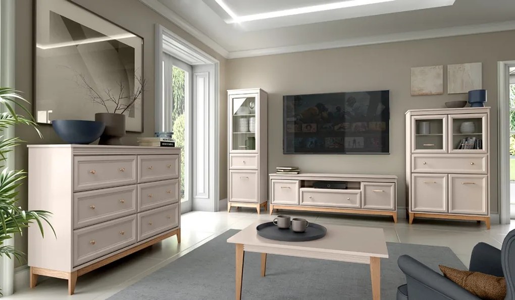 Aldabra Windsor W-1 komód, kasmír / természetes tölgy