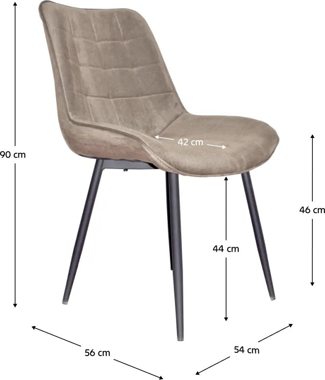 Szék, szürkésbarna taupe/fekete, SARIN