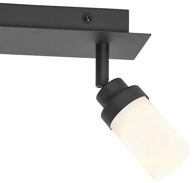 Modern fürdőszoba spotlámpa fekete 2-lámpás IP44 - Japie