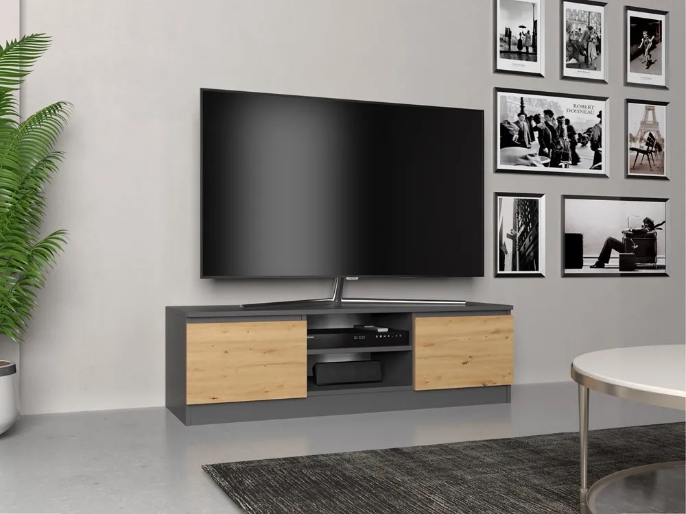 Aldabra RTV120 TV állvány, 120x36x40 cm, antracit-tölgy
