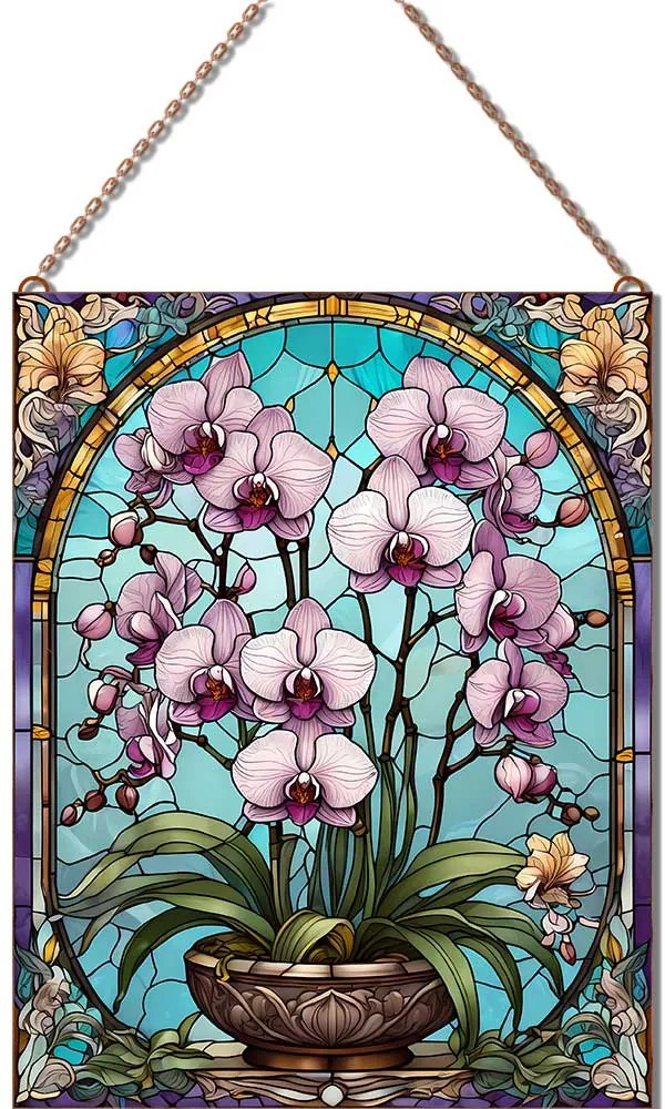 Orchidea üvegkép, falikép