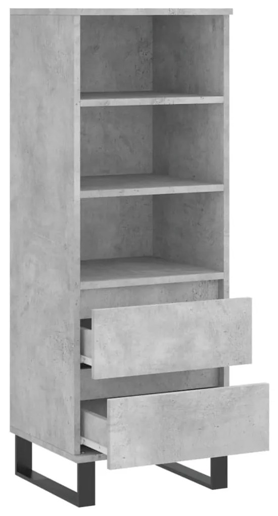 betonszürke szerelt fa magasszekrény 40 x 36 x 110 cm
