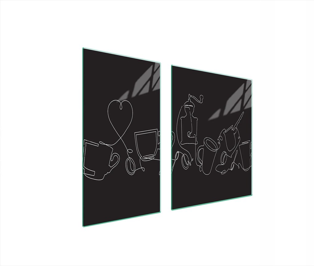 Üveg Tűzhelyvédő Főzőlap 90x52 Fekete Edzett Üveg