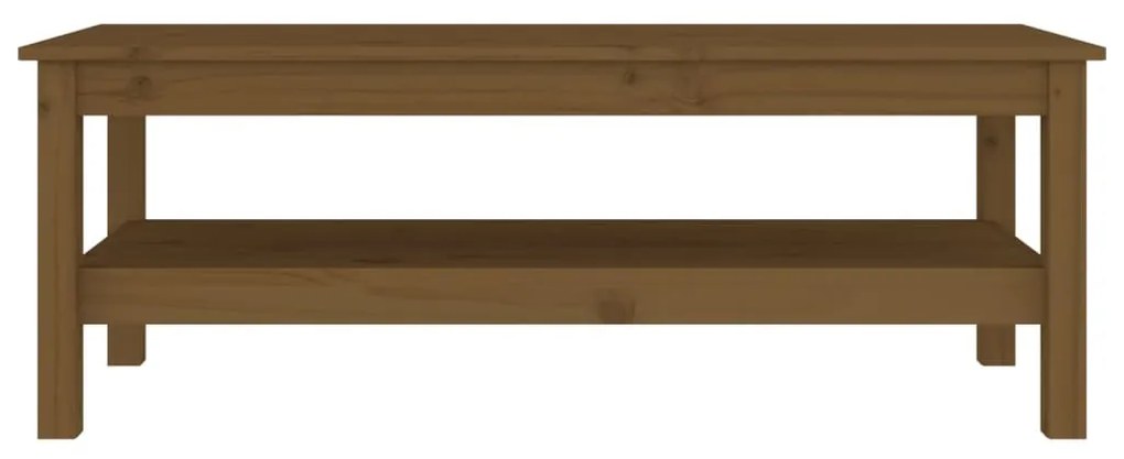 Mézbarna tömör fenyőfa dohányzóasztal 110 x 50 x 40 cm