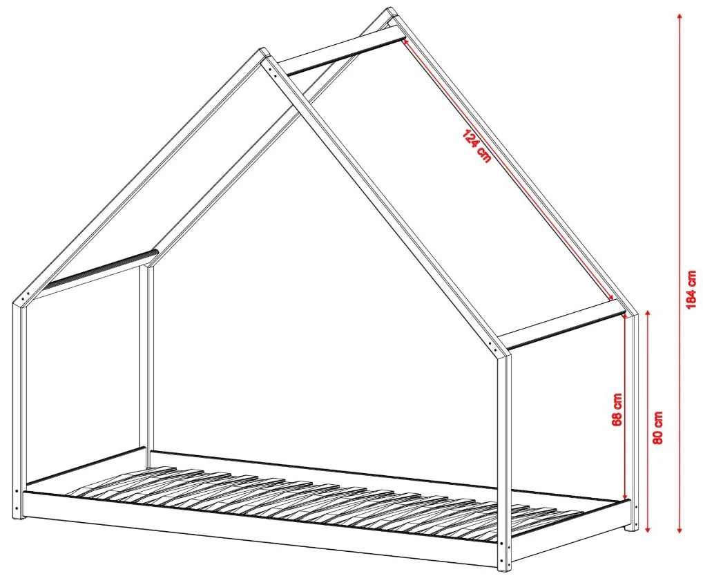 Gyerekágy 100x200 cm Mortisia (fehér) (ágyráccsal). Akció -20%. 1096196