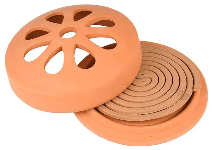 Szúnyogriasztó spirál terrakotta tartóban, 10 db-os