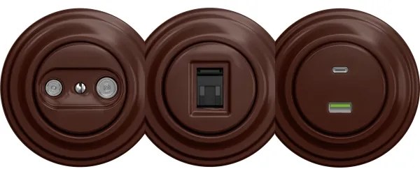 Kliklap - Retro USB aljzat A+C keret nélkül barna