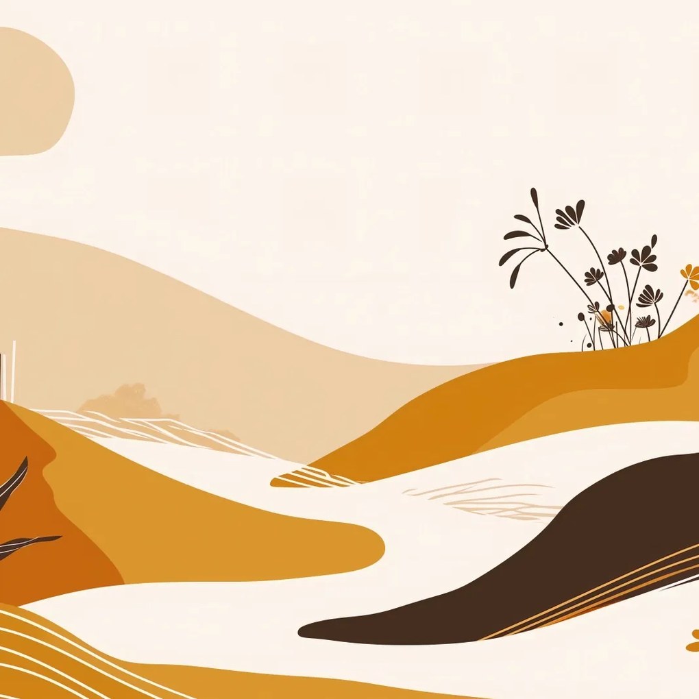 Poszter 20x20cm Tájkép arany árnyalatokban