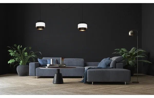 Csillár zsinóron NESS 2xE27/60W/230V pók fekete/fehér