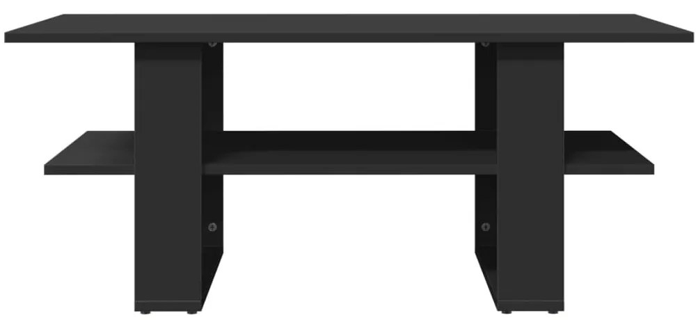 Fekete szerelt fa dohányzóasztal 102 x 55 x 42 cm