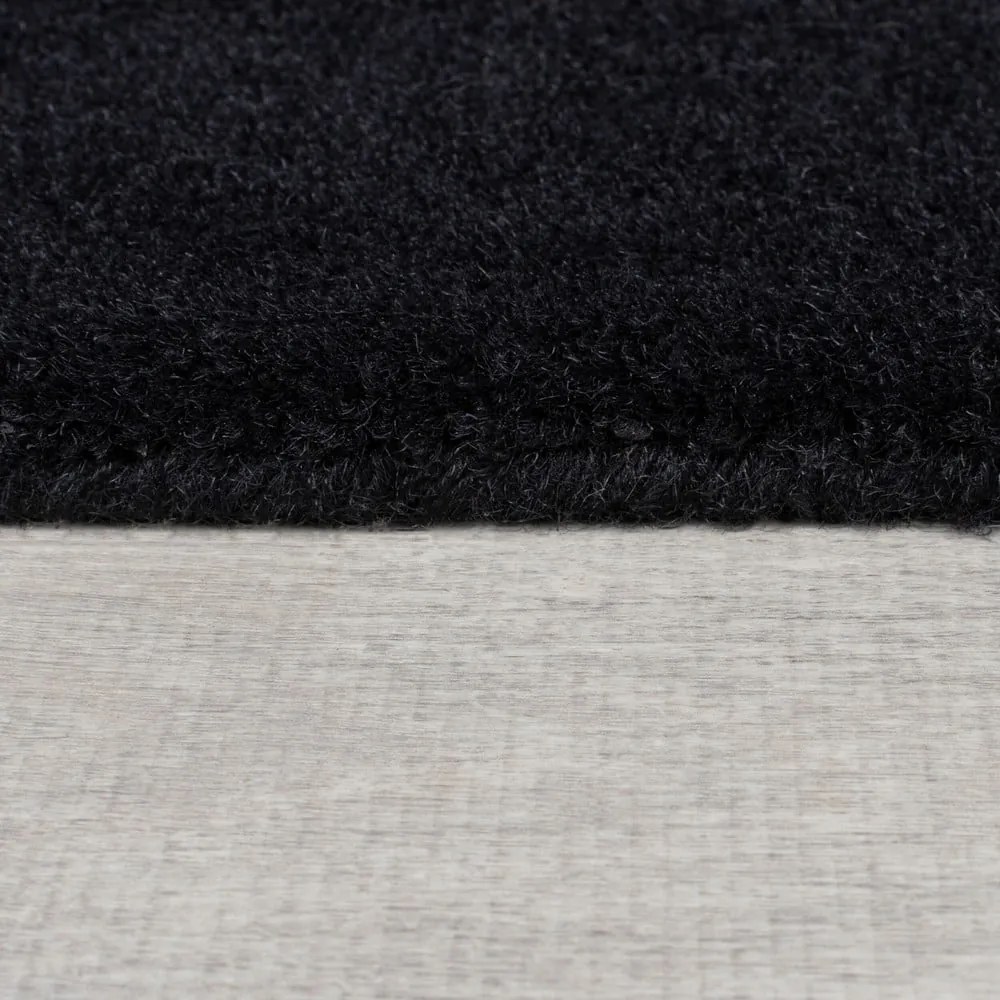 Fekete-szürke kézi szövésű gyapjú szőnyeg 150x240 cm Collage Monochrome – Flair Rugs
