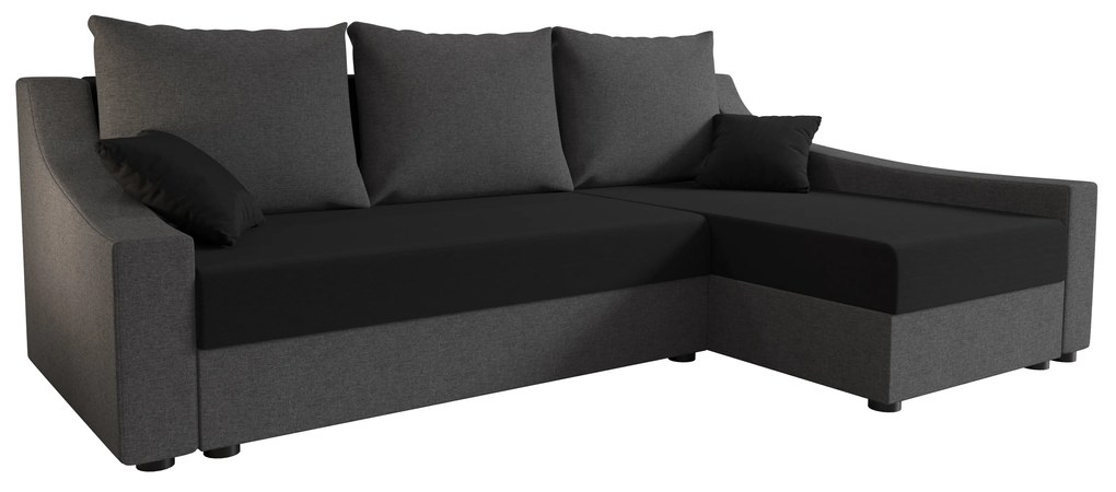 Sarok ülőgarnitúra Opal L (fekete + szürke) (J). 1057310