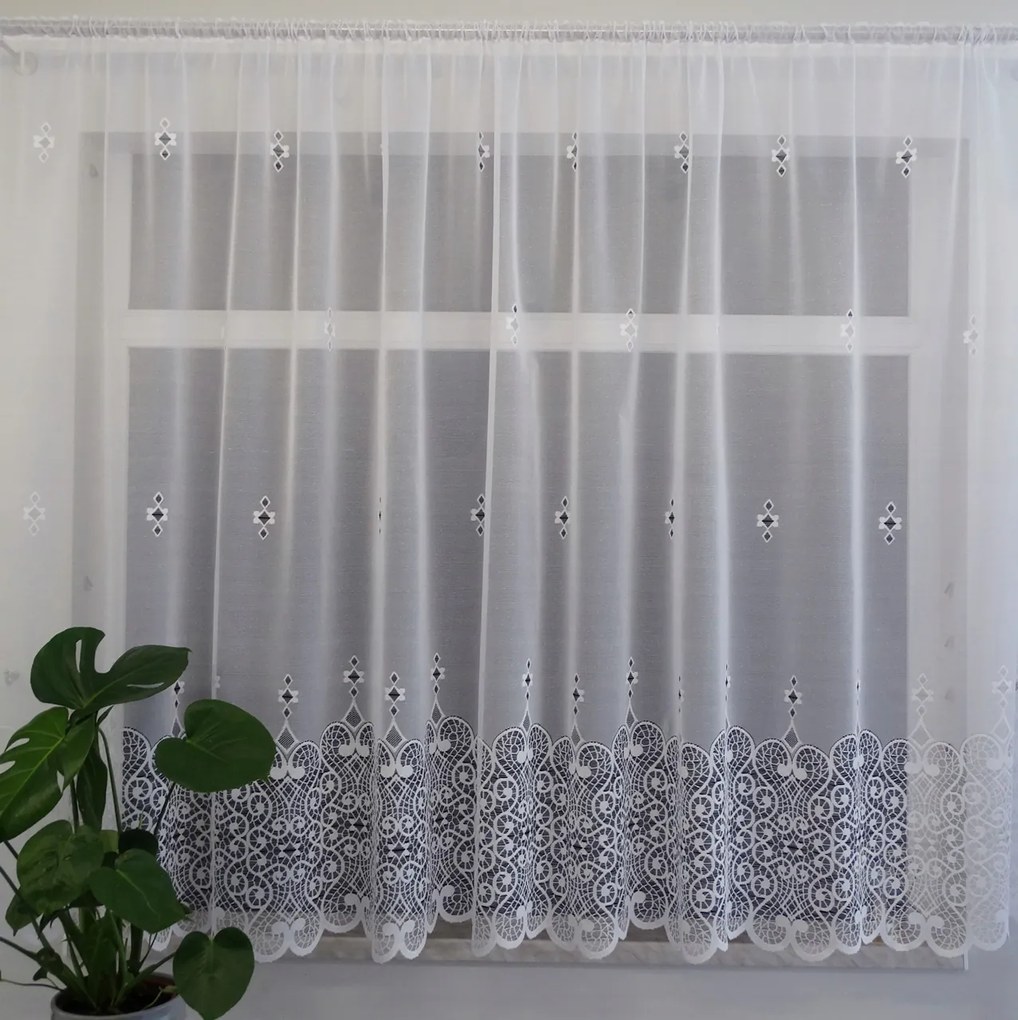 Mg Függöny jacquard 306584 Fehér 340x250 készre varrt szalaggal K