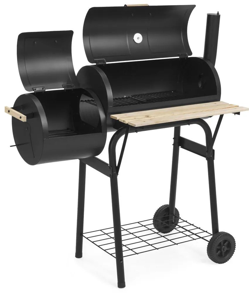 2in1 faszenes BBQ grill és smoker