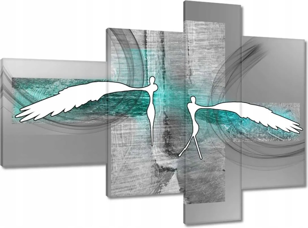 Vászonkép 100x70 Angyalok a hálószobába Türkiz