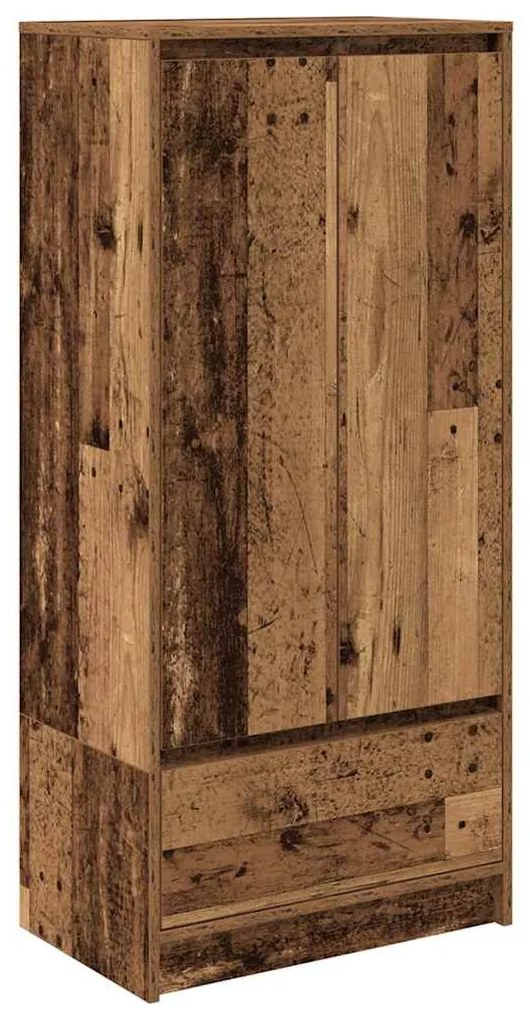 antik fa szerelt fa szekrény fiókkal 55,5x34x119,5 cm