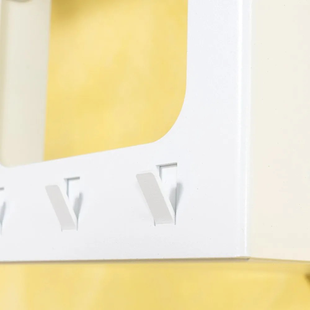 Fehér acél fali fogas polccal 100 cm Luno Small – Spinder Design