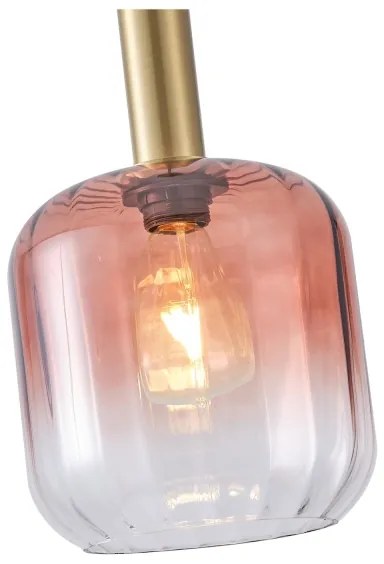 Csillár zsinóron 1xE27/15W/230V piros/füstös átm. 20 cm