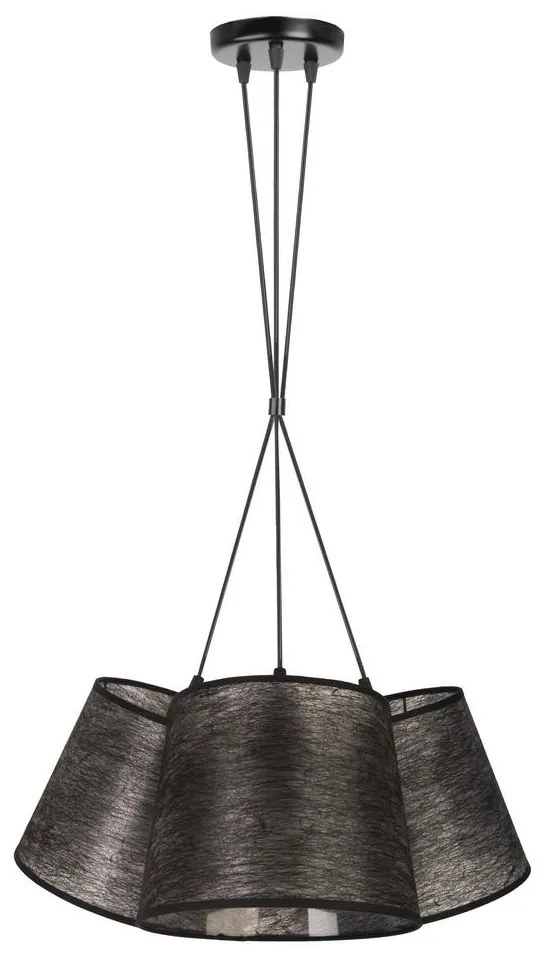 Duolla - Csillár zsinóron ROSSA 3xE27/40W/230V fekete