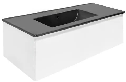 Fürdőszobaszekrény mosdókagylóval SAT B-WAY 99x30x45 cm fehér fényes BWAY100WU4B