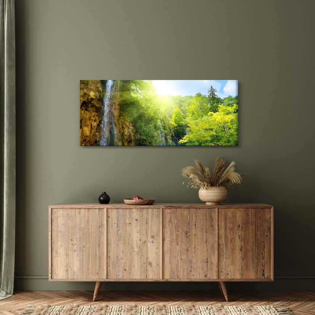 Kép - vízesések az erdőben (120x50 cm)
