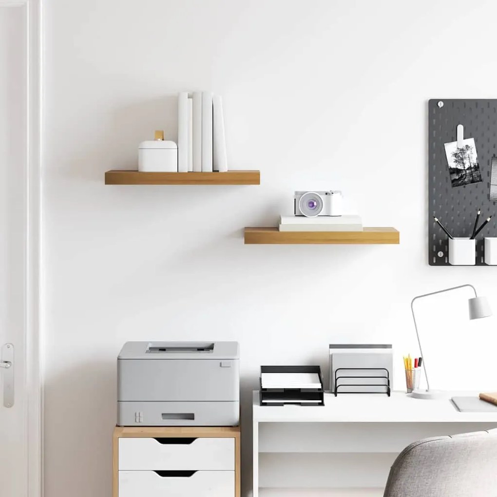 Falpolc Falra szerelhető 2 pcs Barna 50 x 23 x 4 cm Faanyag